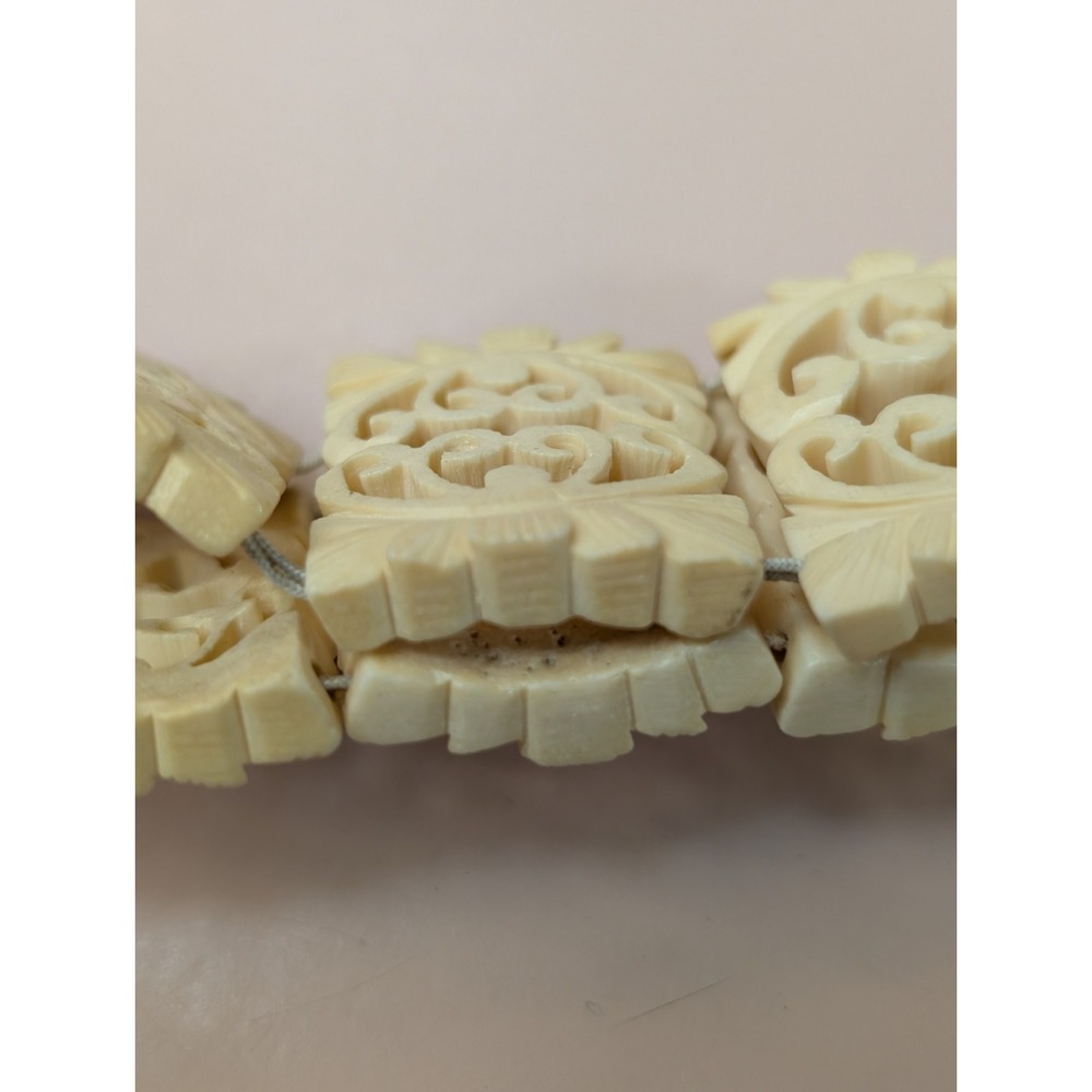 Vintage Chinese Handcarved Fish bone Chinese fortune bracelets As Is Lot Of 5 - Picture 3 of 6